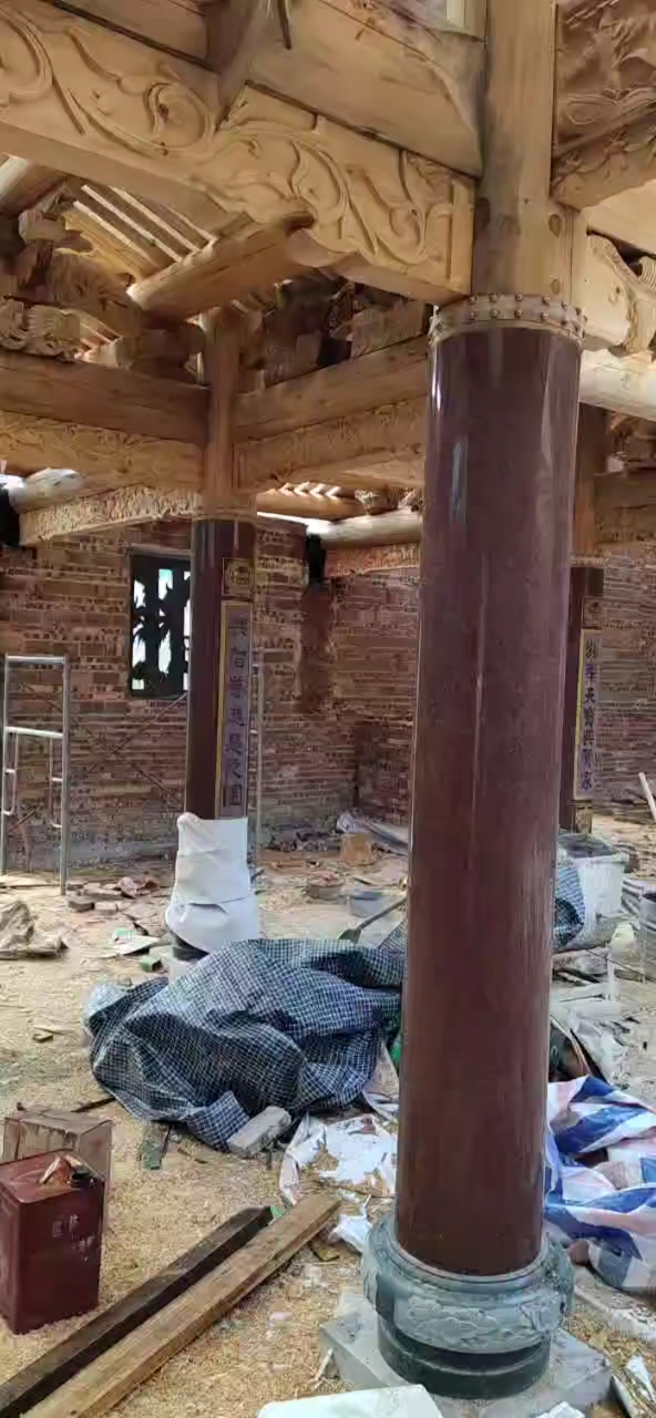 印度红圆柱,寺庙,祠堂包柱