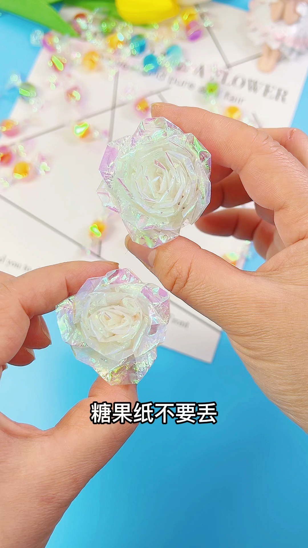 破壳计划糖果纸做的玫瑰花也太好看了吧快喊上你的姐妹给你安排