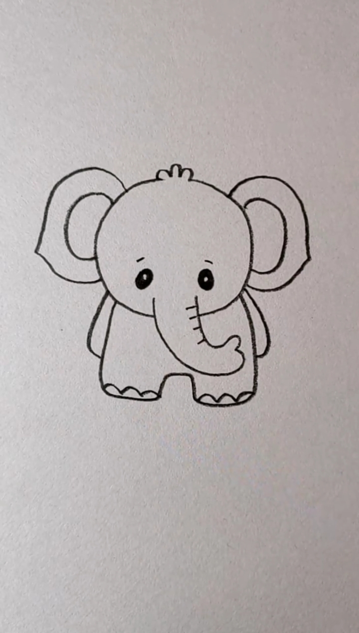儿童画小象简单画法图片