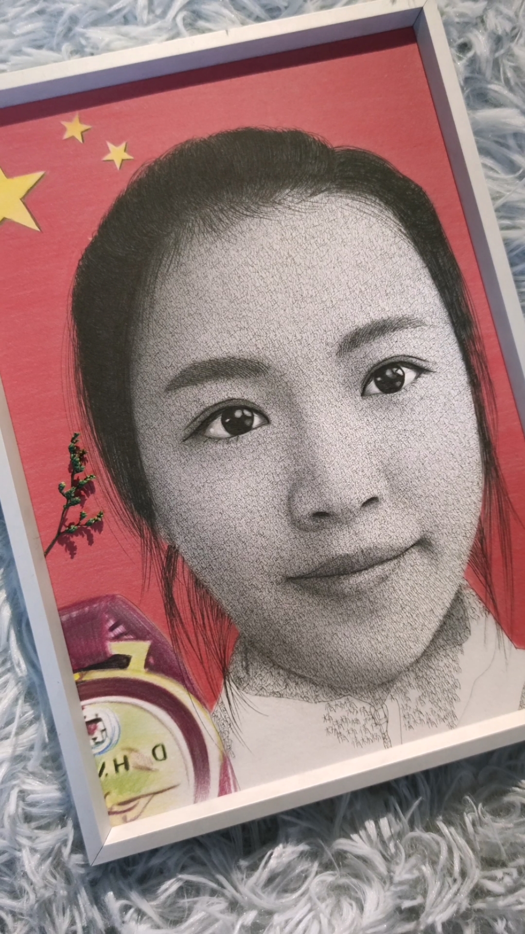 全民最牛手艺人#奥运首金.#射击冠军杨倩#文字画