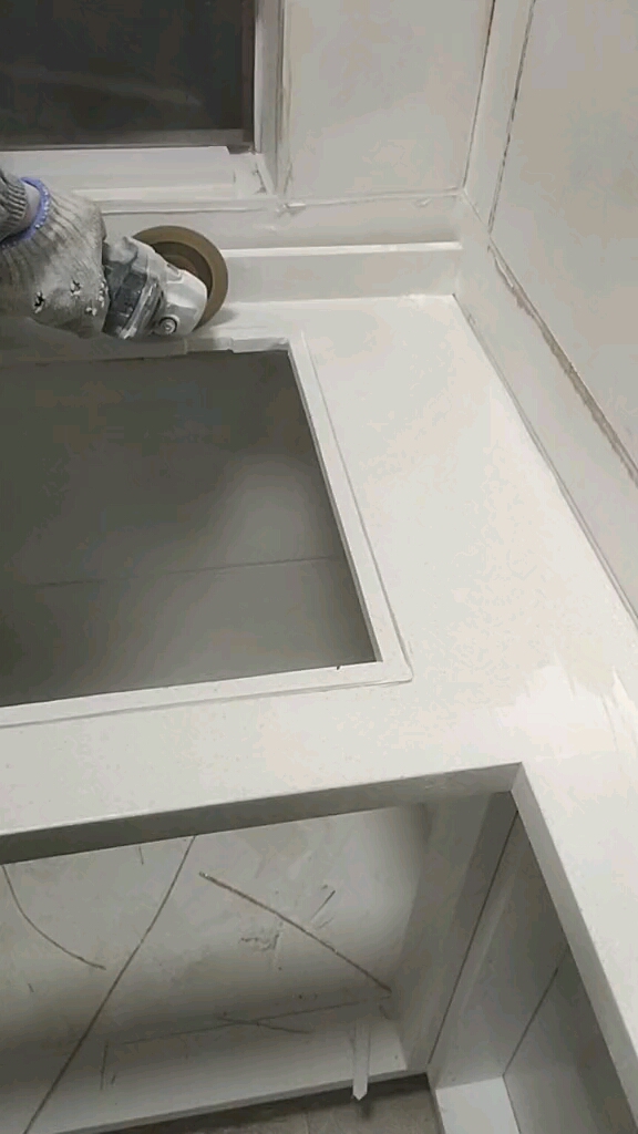 台中盆你们是这样开的吗,#石英石台面同行们有没有更好的方法-度小视