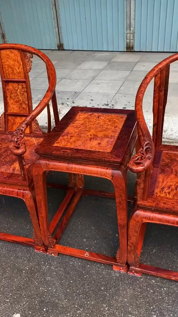 缅花树瘤皇宫椅三件套