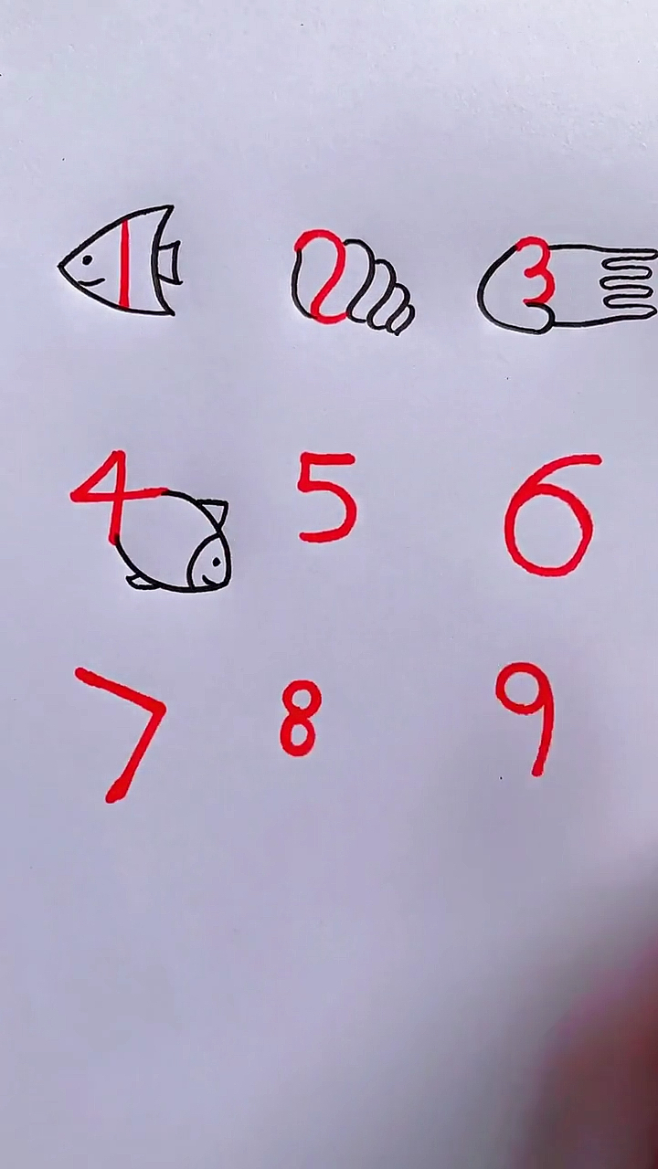 数字19画海洋生物太可爱了