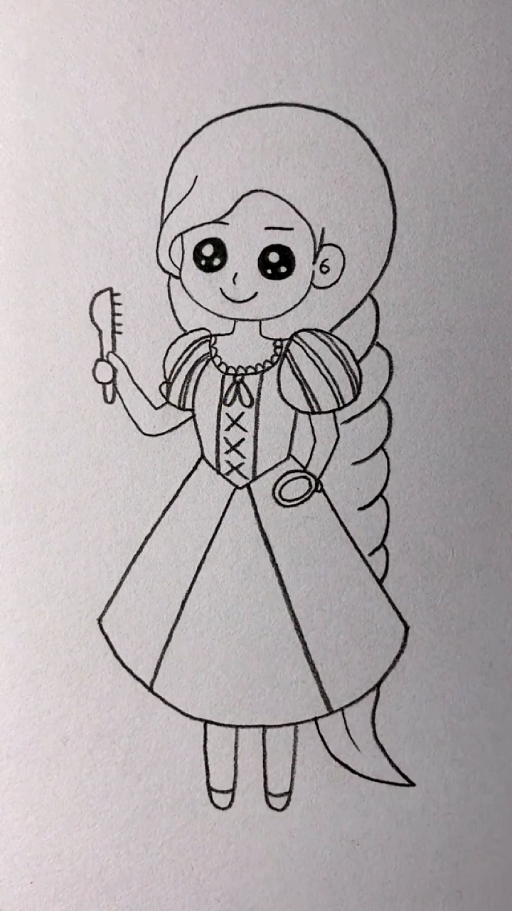 画画原来如此简单#画漂亮女孩卡通版