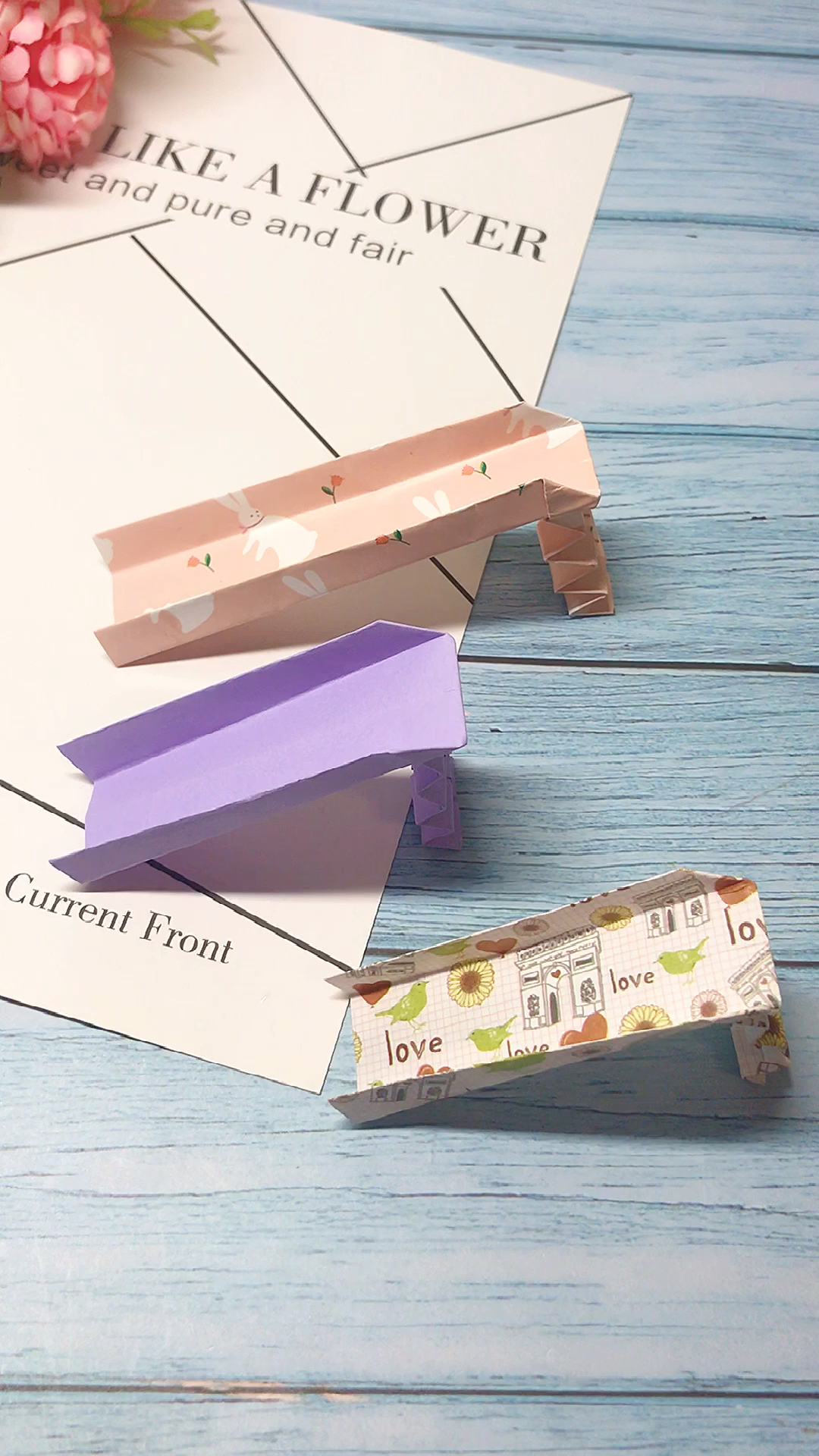 手工折纸#陪娃折个滑滑梯,简单又好玩.