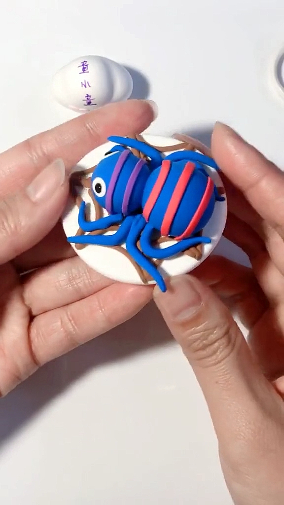 超轻粘土#蜘蛛的教程来了,超轻粘土,儿童手工