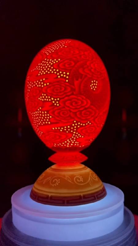 这是高手#用鸡蛋壳雕刻的灯笼!