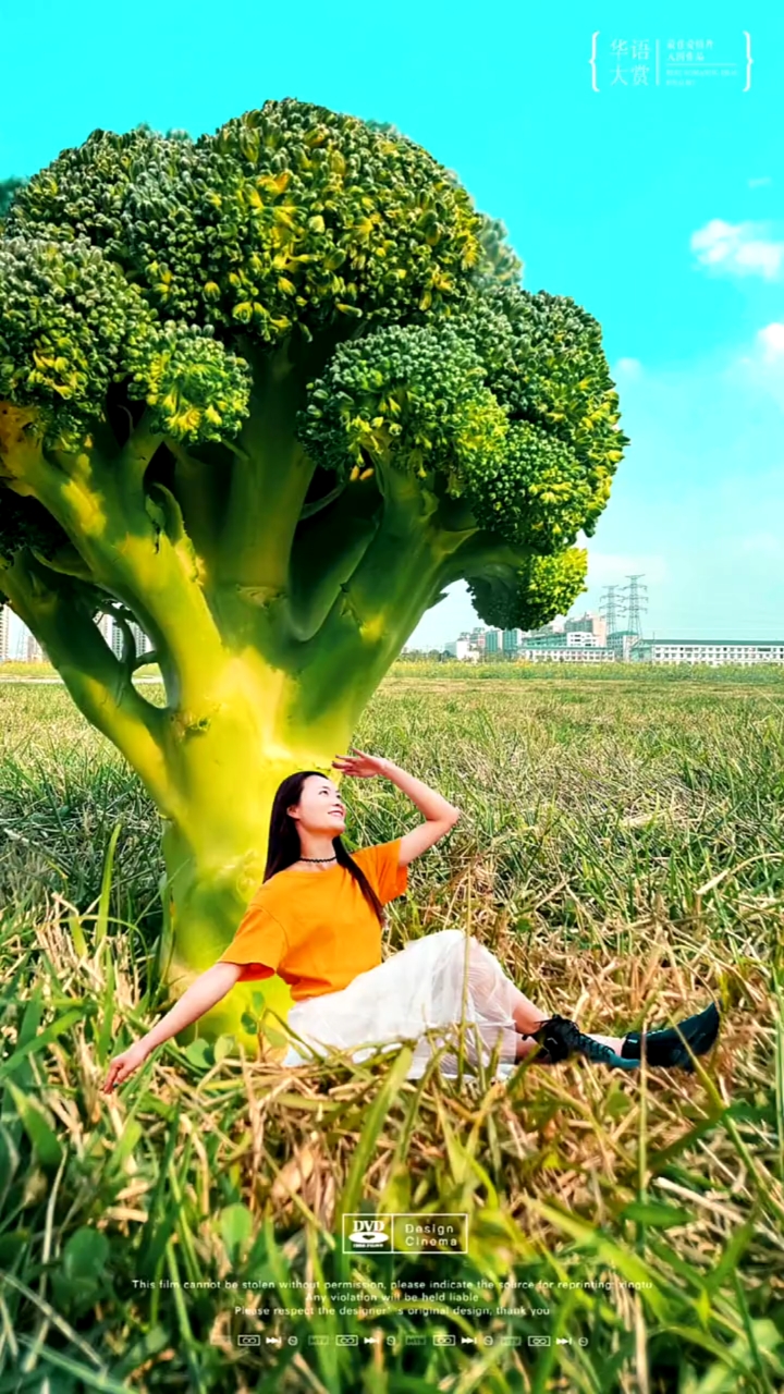 爆火的西兰花怎么拍有趣的创意照片#手机摄影#错位照#西兰花拍照