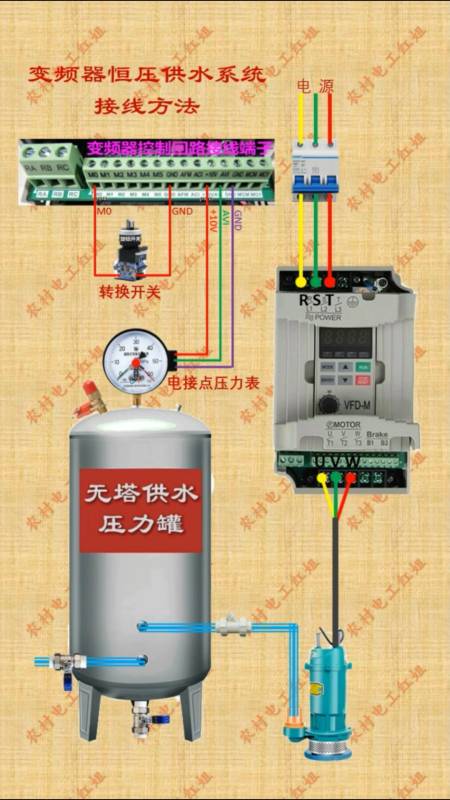 变频器恒压供水系统接线方法