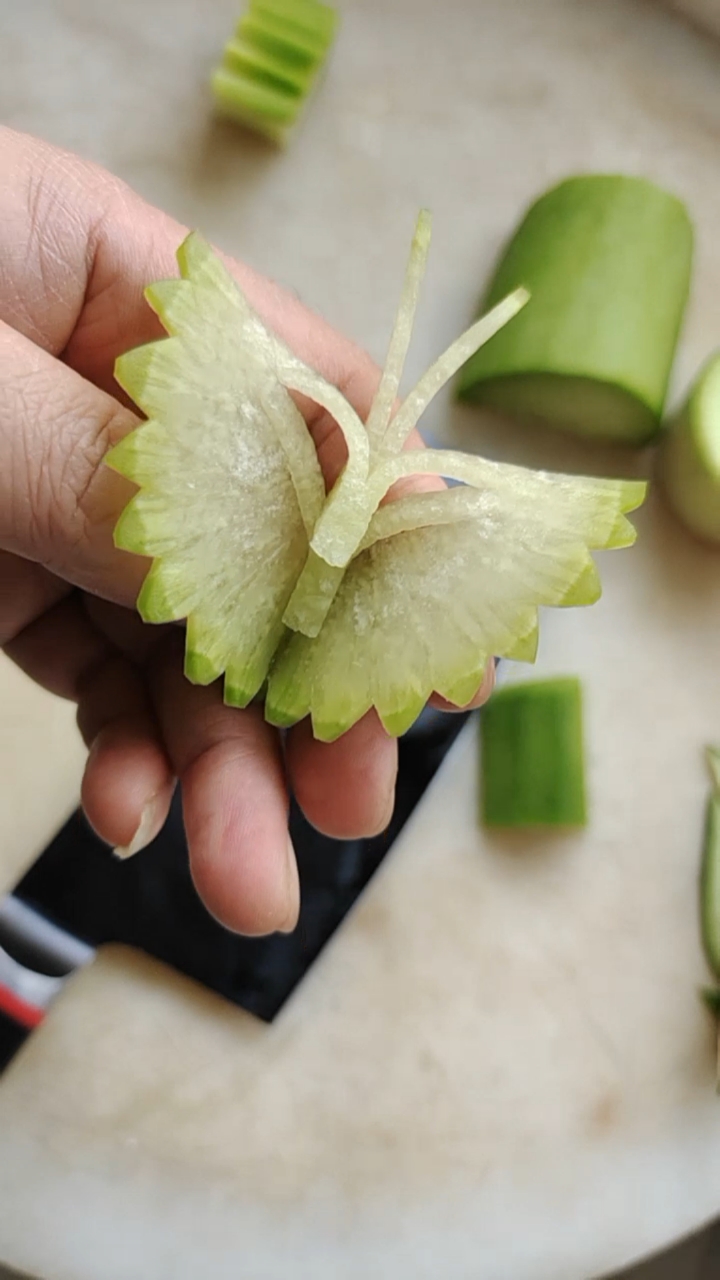 蝴蝶料头花切法图片