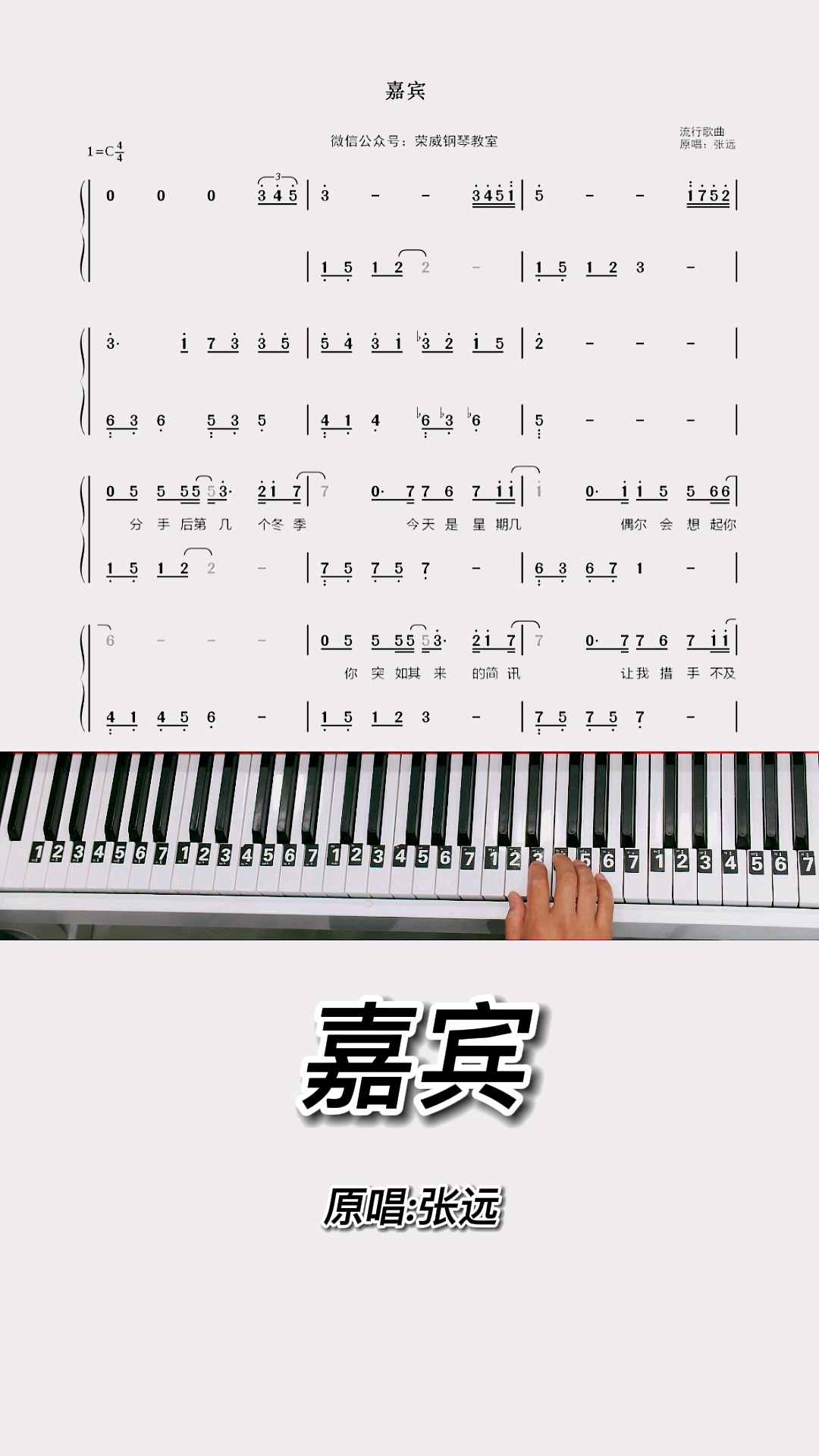 嘉宾钢琴教学零基础版双手钢琴简谱教程来咯完整版已完成