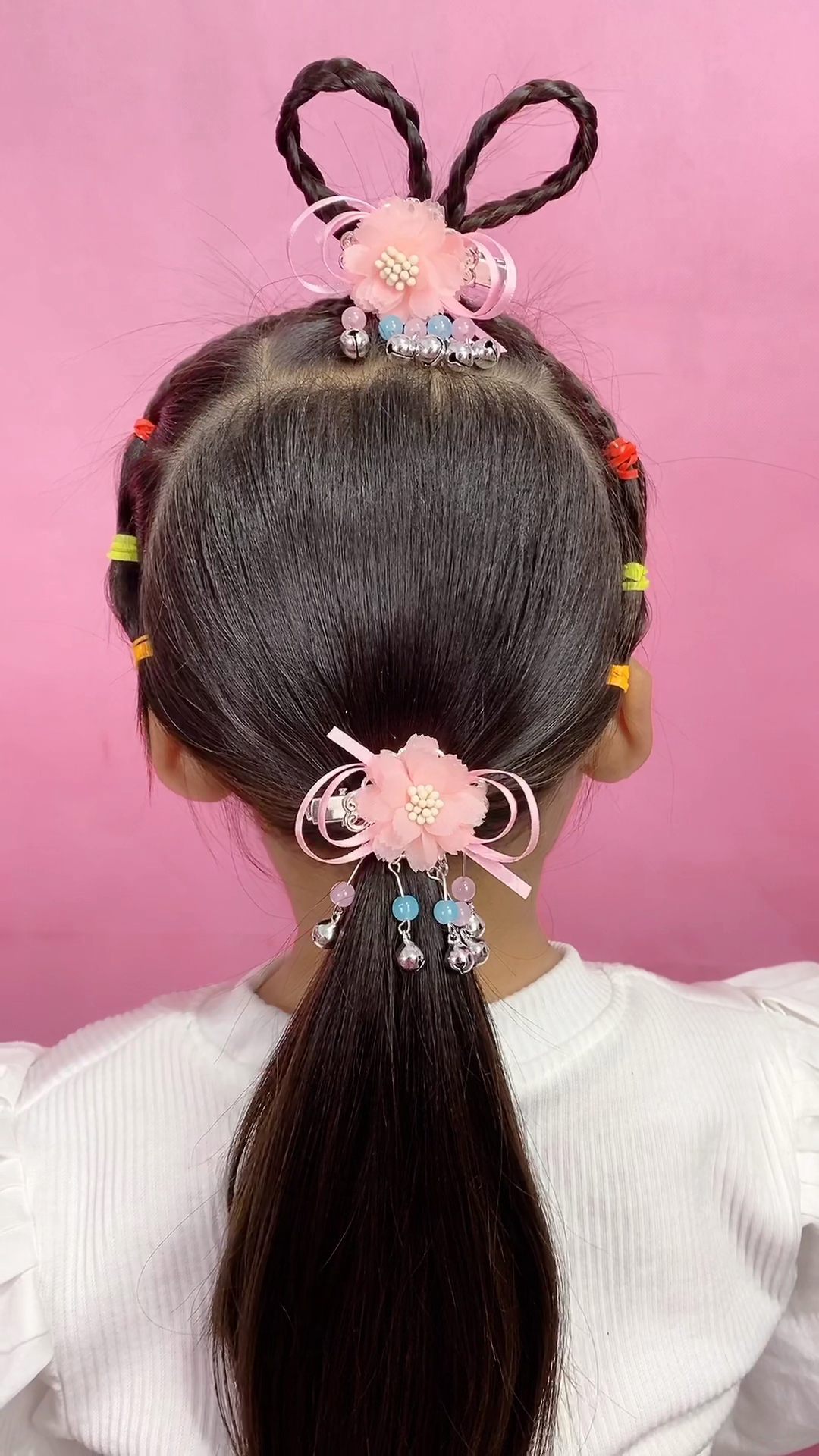 全民最火编发七夕节儿童古风发型简单扎