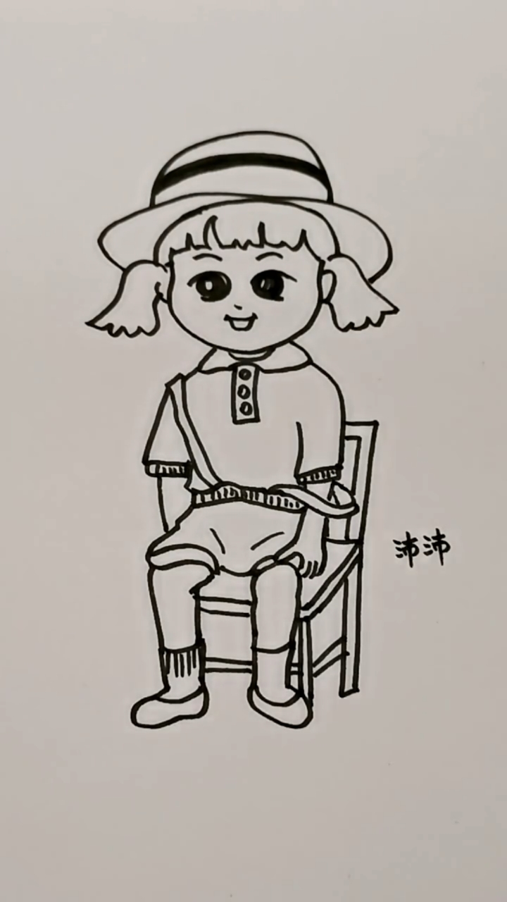画画原来如此简单#小女孩简笔画