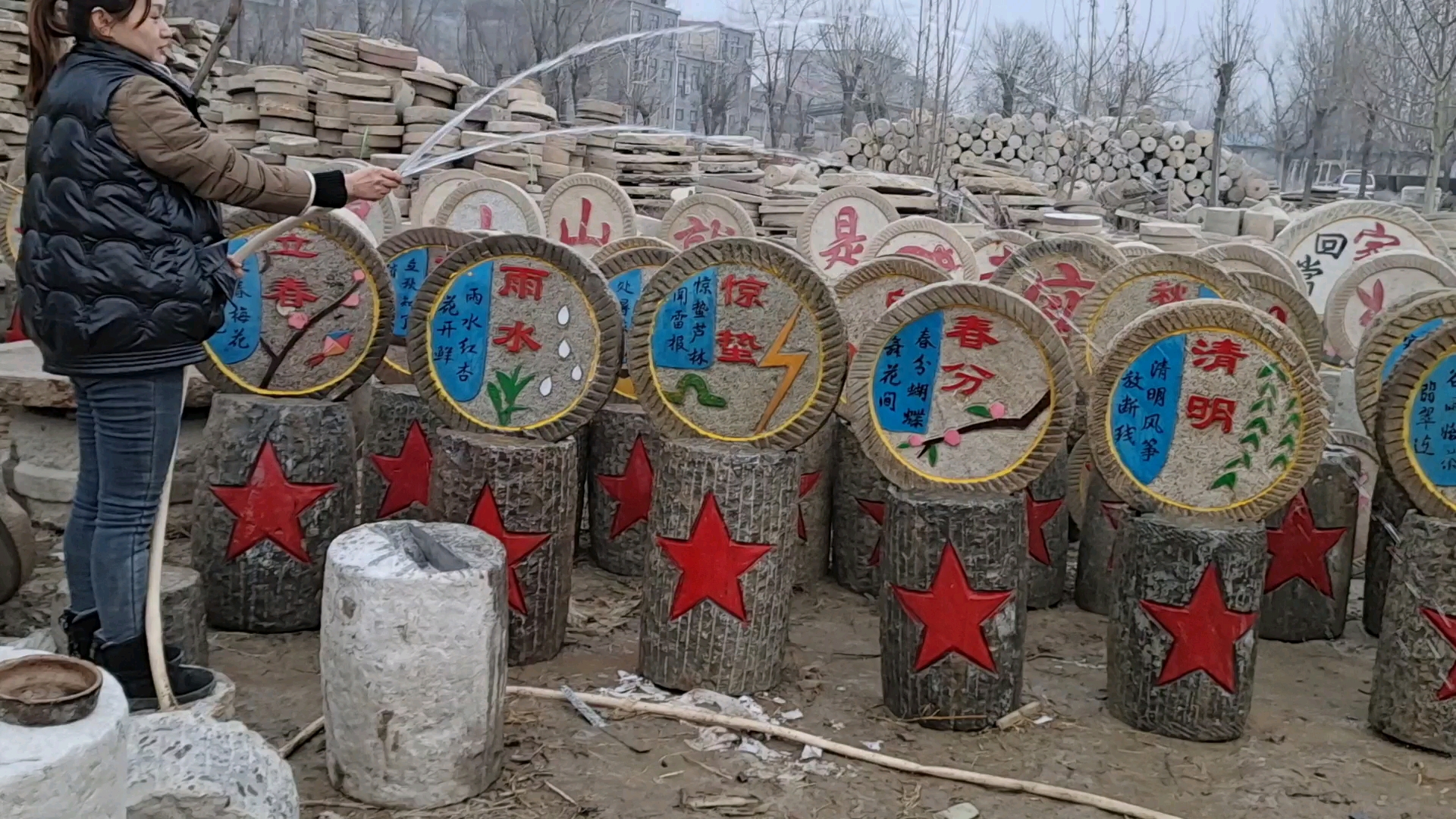 磨片刻字二十四节气景区园林装饰