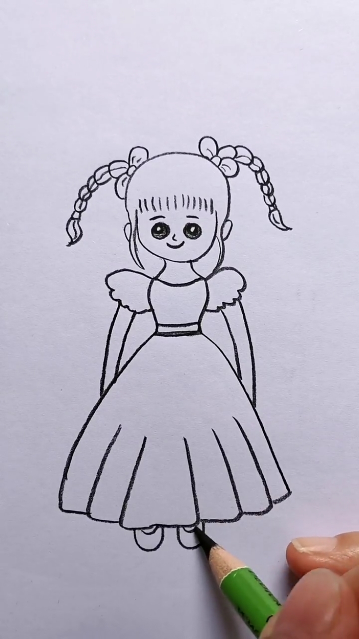 简笔画#小女孩简笔画