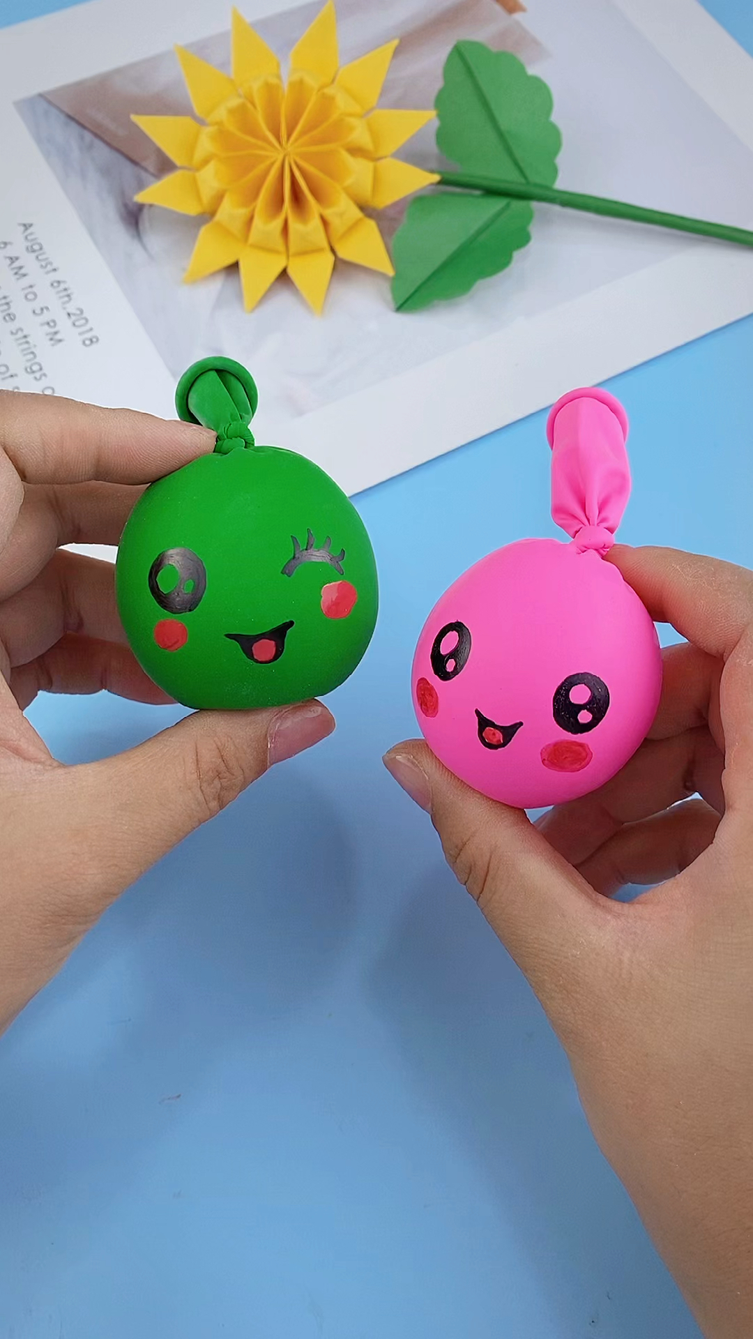 创意手工diy自制超可爱解压球也太好玩了吧好可爱呀