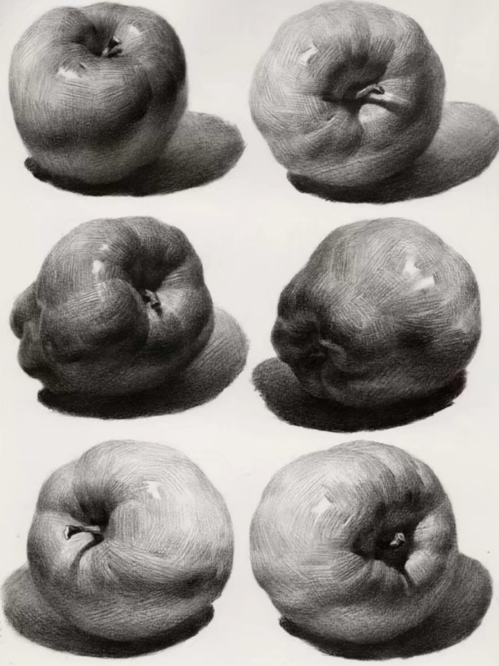 素描绘画#素描单个静物练习来了,一定注意结构虚实