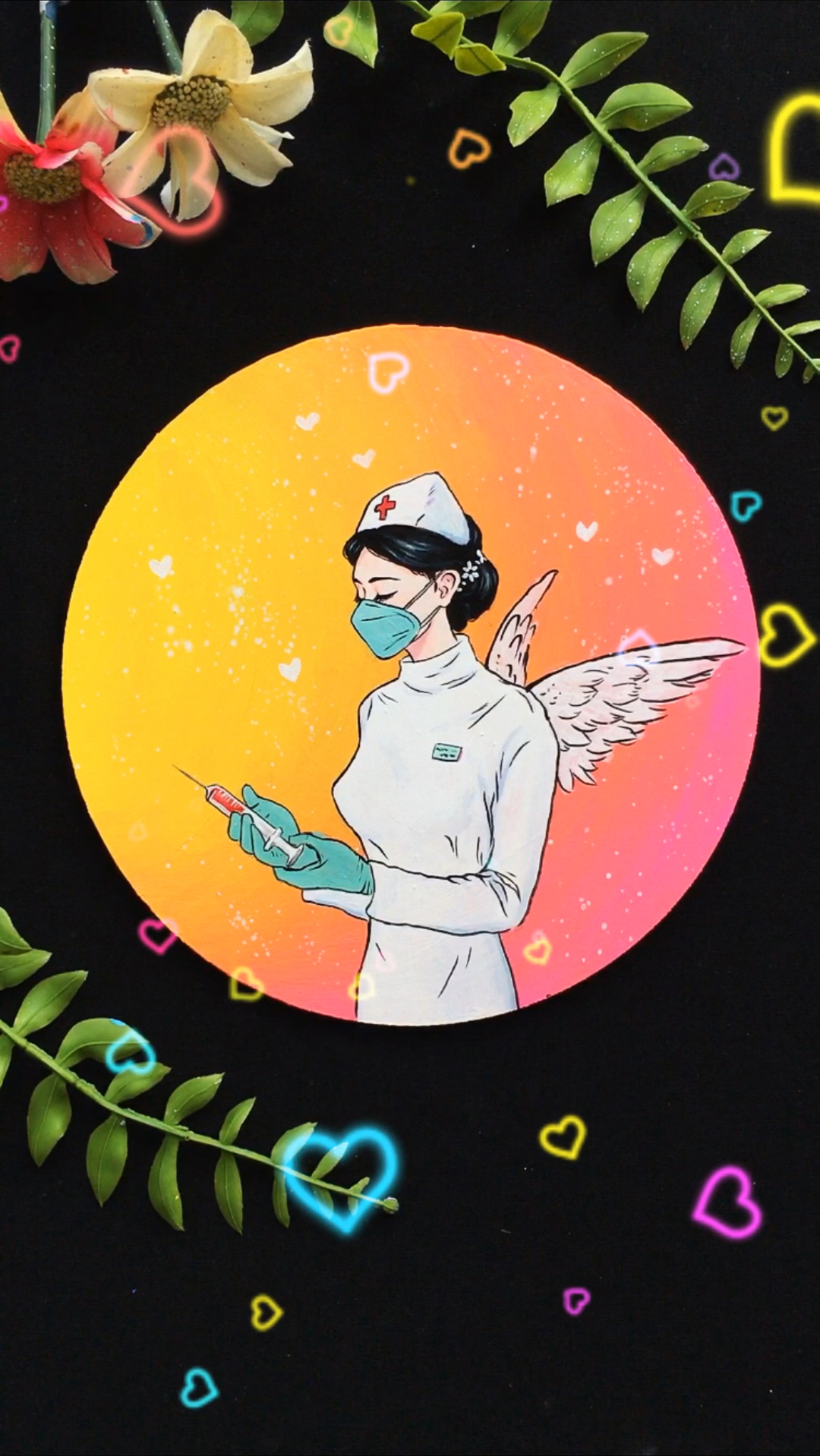 致敬白衣天使#最美的天使是白衣天使,所以今天就画她～-度小视