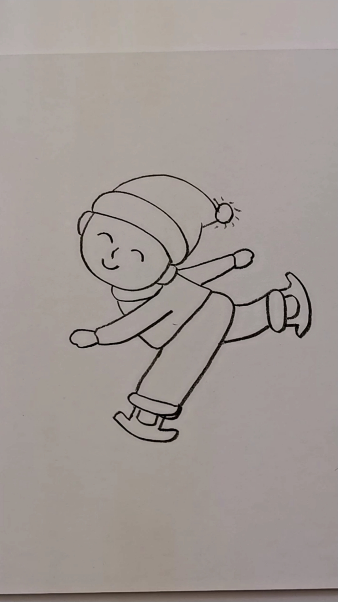 小朋友滑雪简笔画男孩图片
