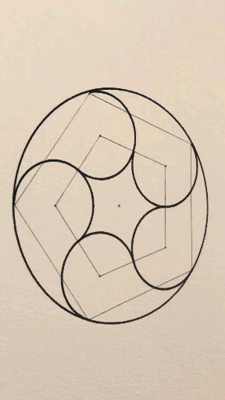 手绘#利用五边形画圆形
