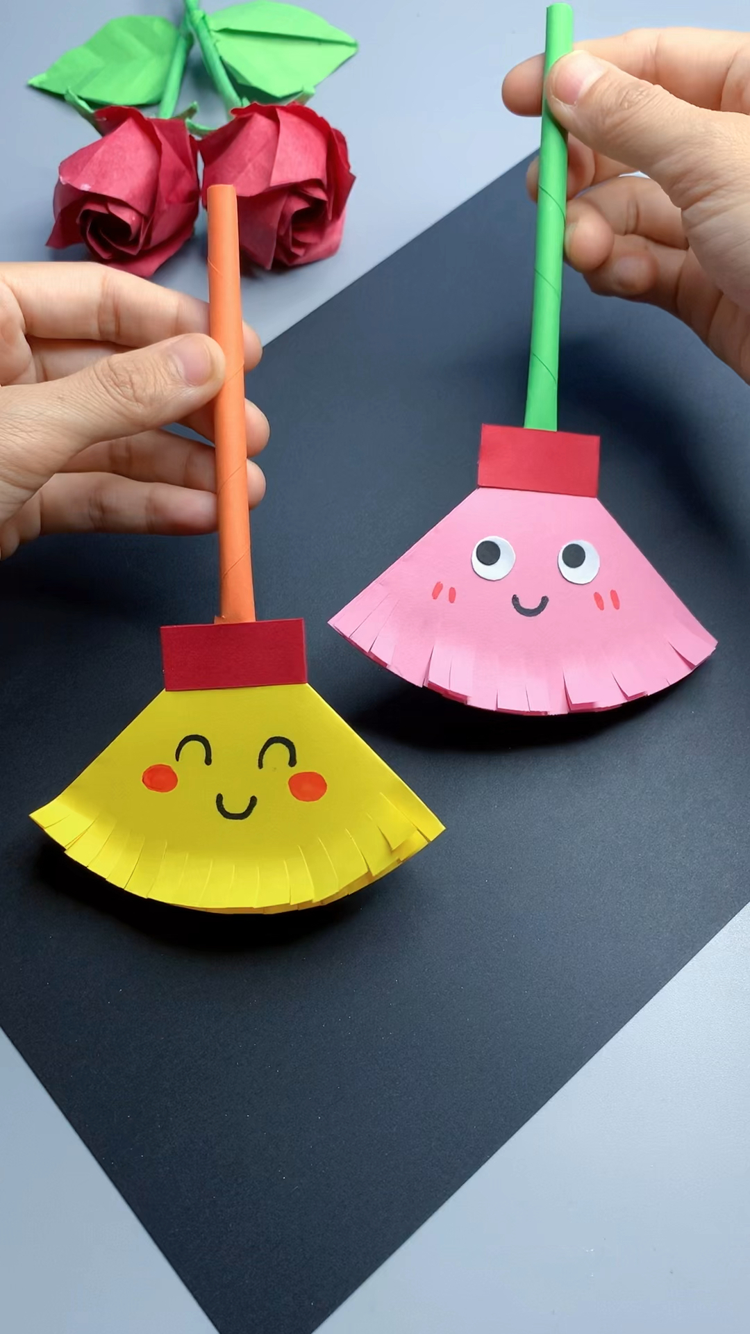 五一劳动节手工制作可爱的小扫把