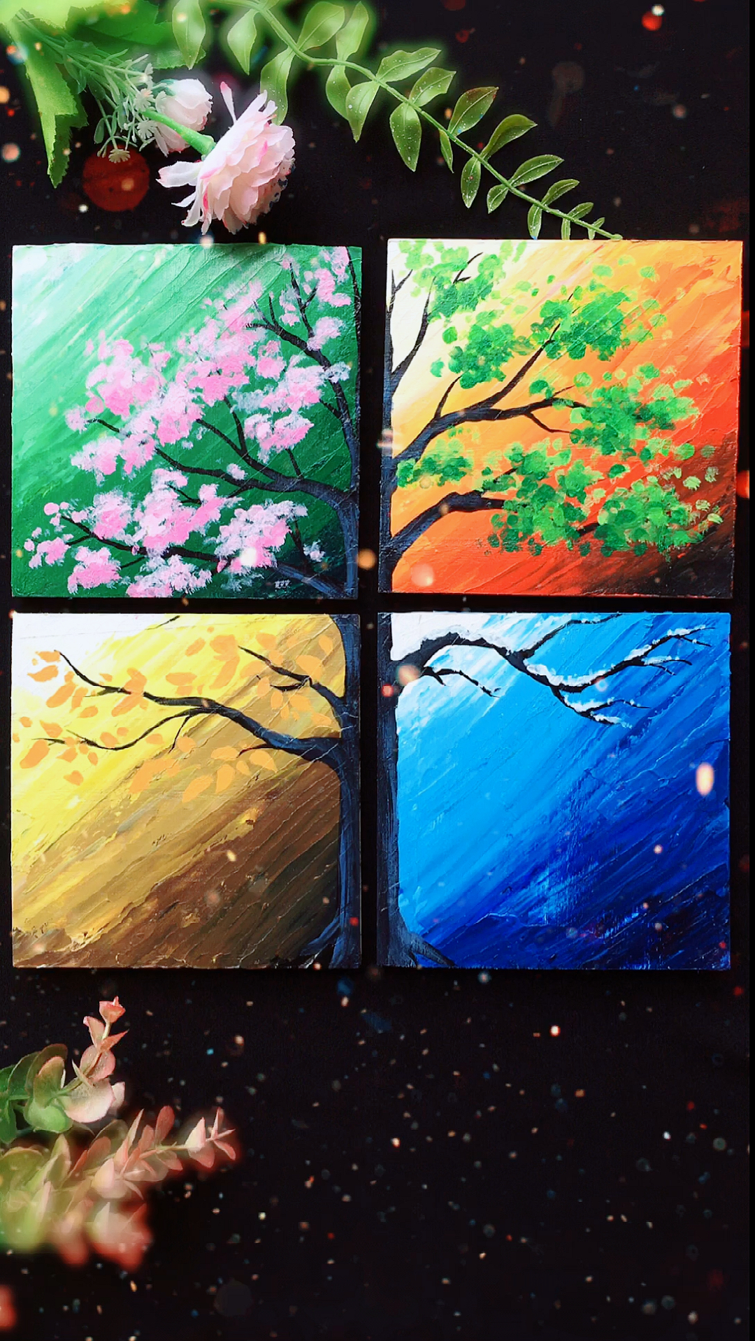 创意画#简单易学四季树～你学会了吗?