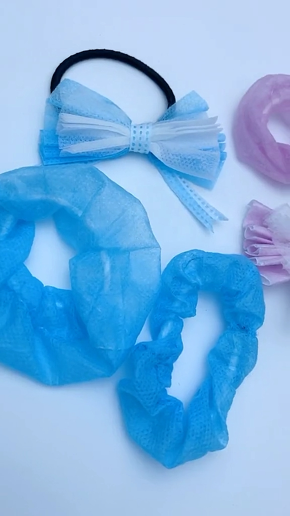 手工制作#用过的口罩别丢了,做个独一无二的大肠发圈呀