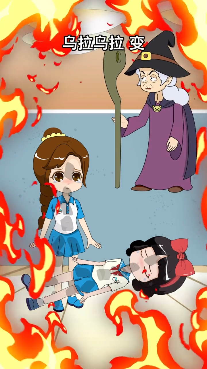 白雪公主#母后中了姜丝的魔法02把家烧了-全民小视频