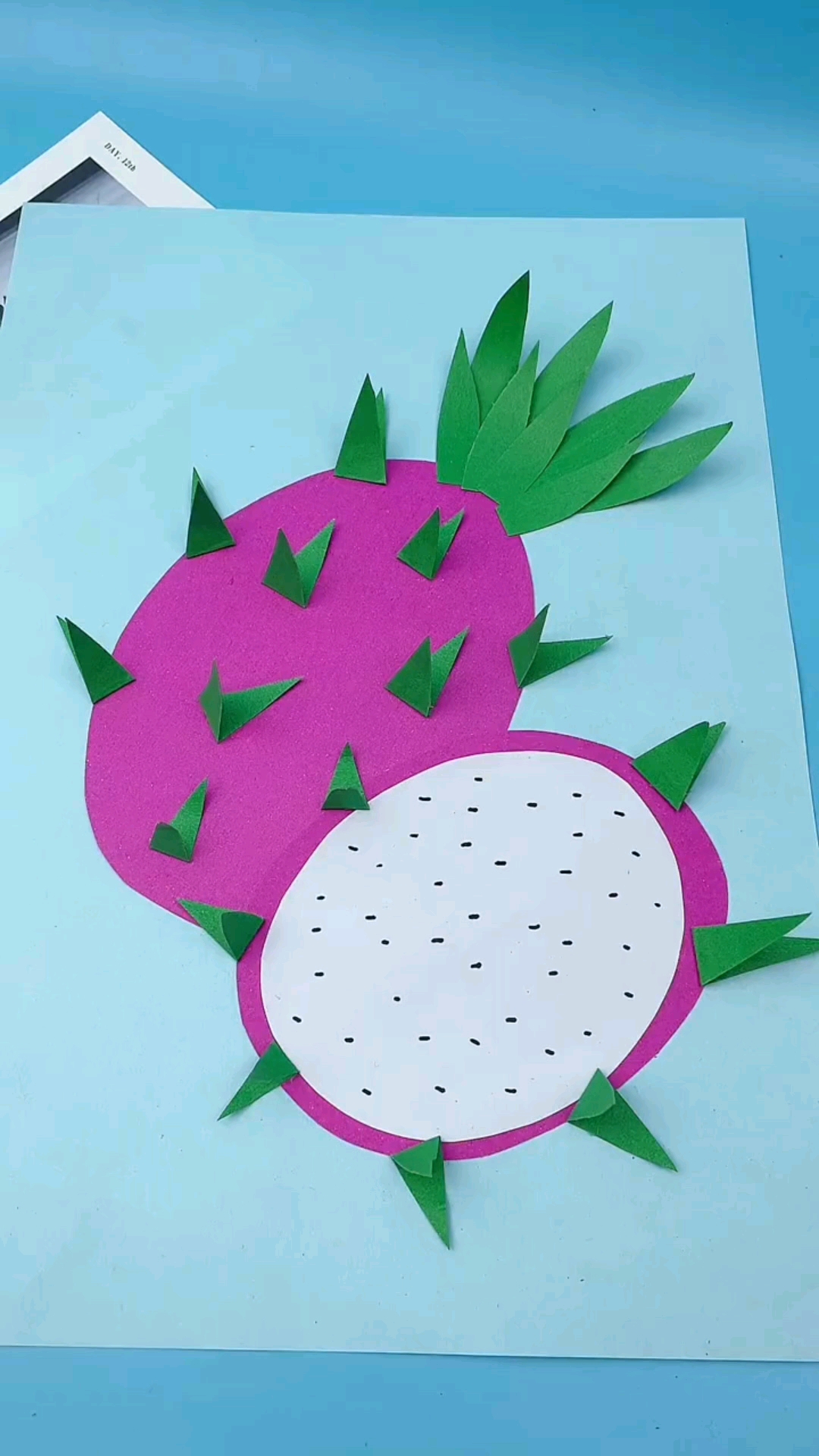 手工制作超简单的火龙果拼贴画