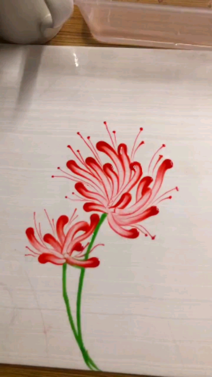 果酱画#简单彼岸花