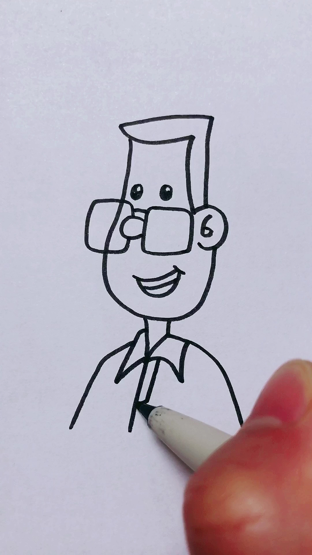 简笔画#小头爸爸简笔画