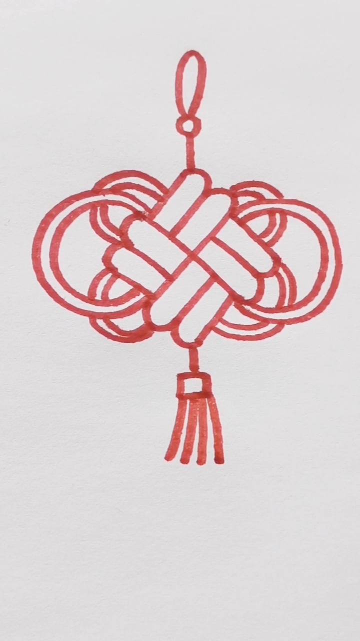 简笔画#一看就会的中国结画法-度小视