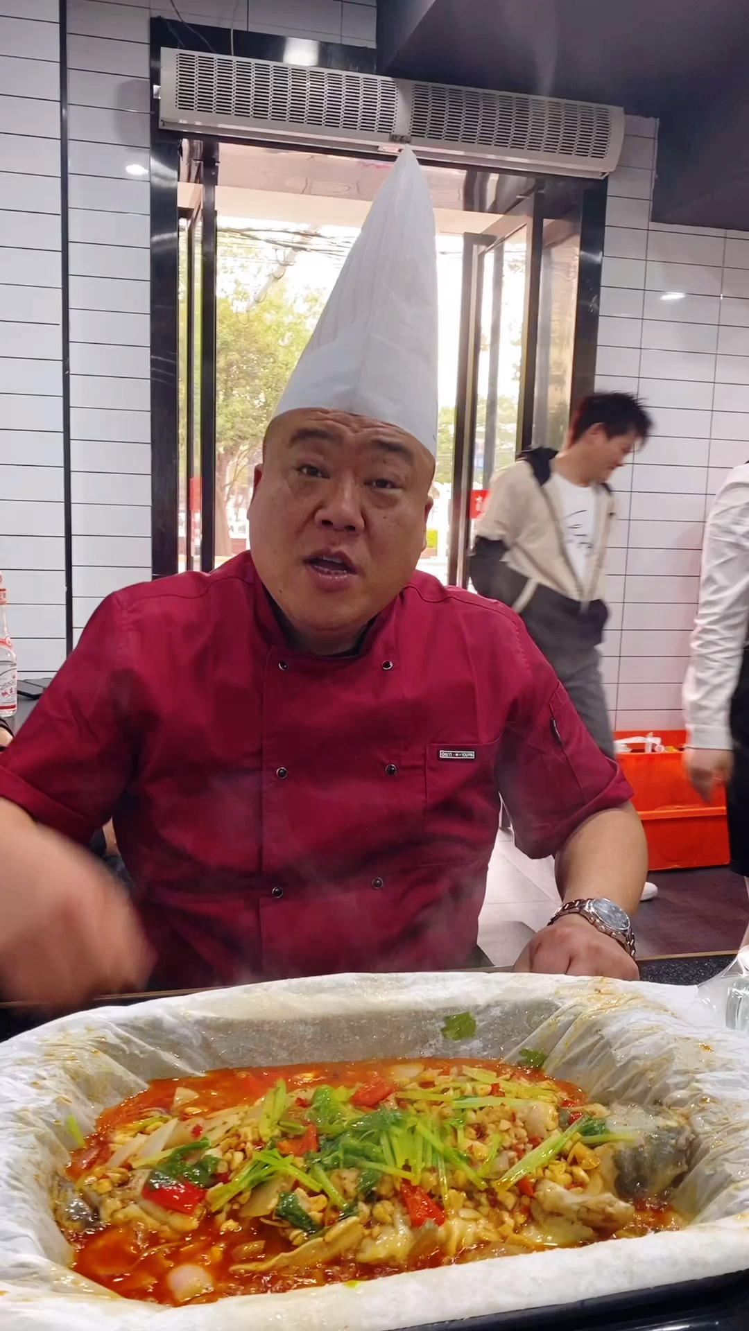 挑战熬夜冠军#厨师长一分钟教你了解纸包鱼