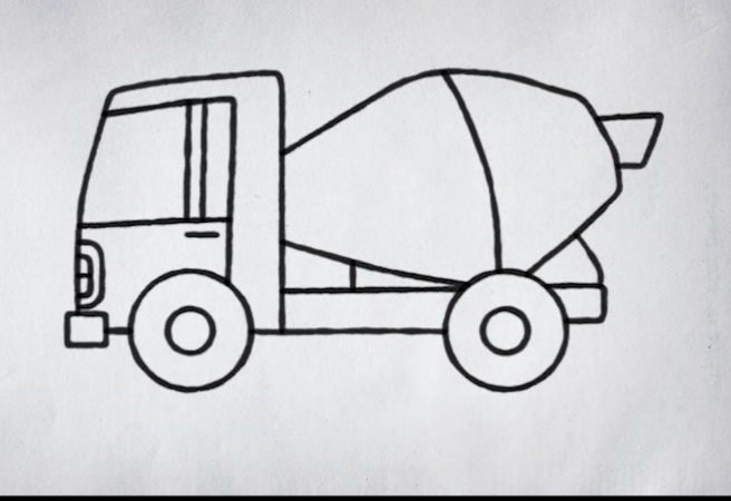 简笔画#搅拌车简笔画教学
