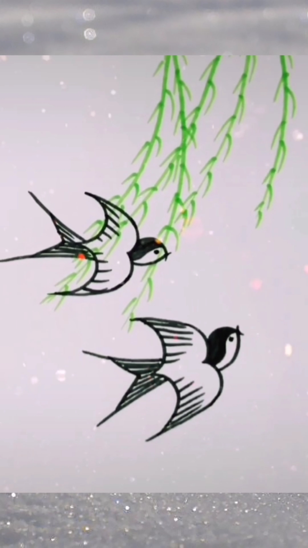 画画原来如此简单#用数字画两只可爱的小燕子,喜欢的收藏起来哦