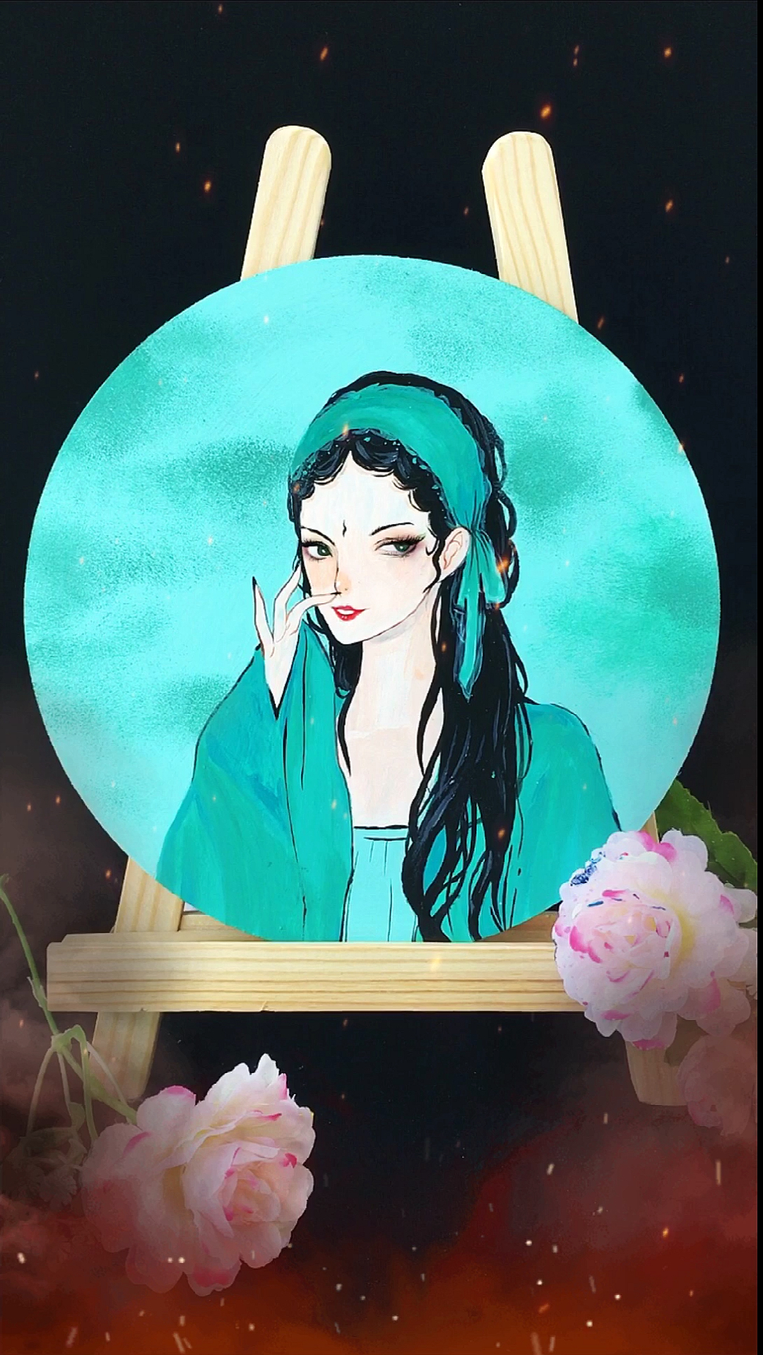 手绘教程#爸爸画的小青好像在哪见过