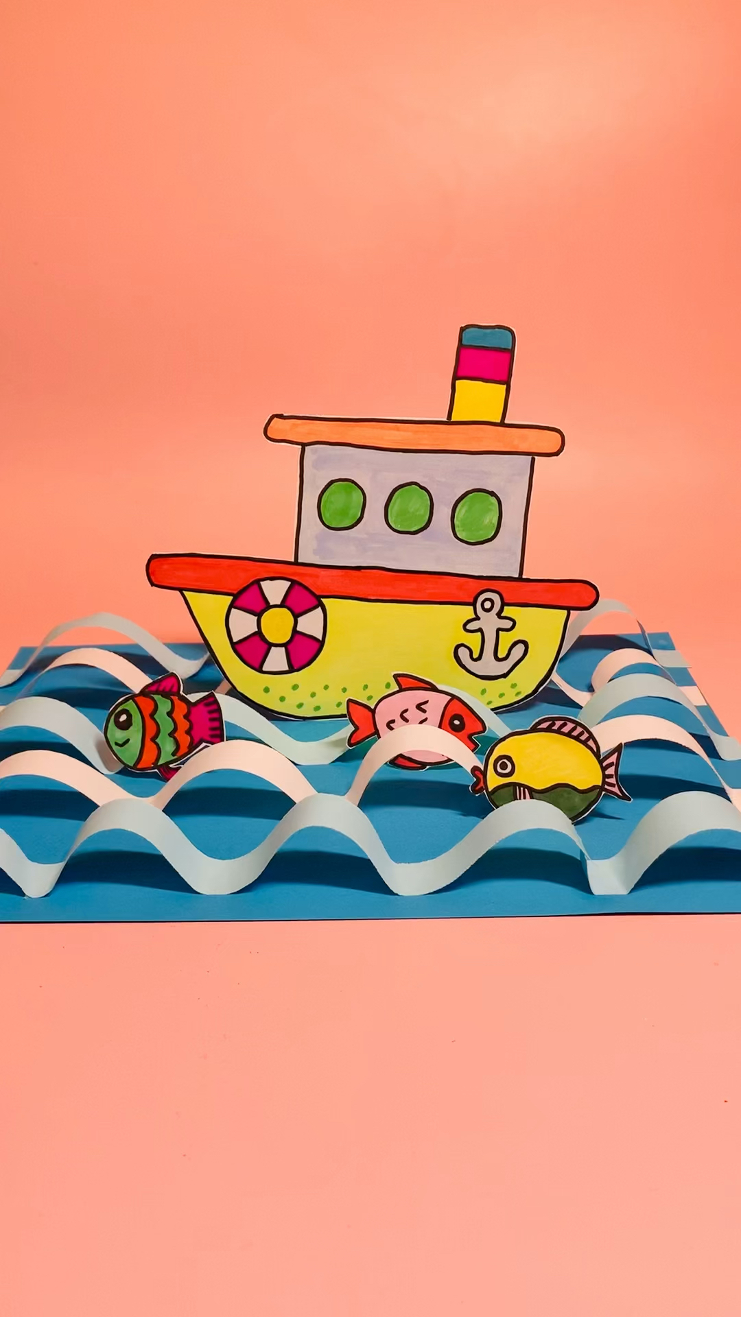 少儿创意美术#立体轮船创意美术-度小视