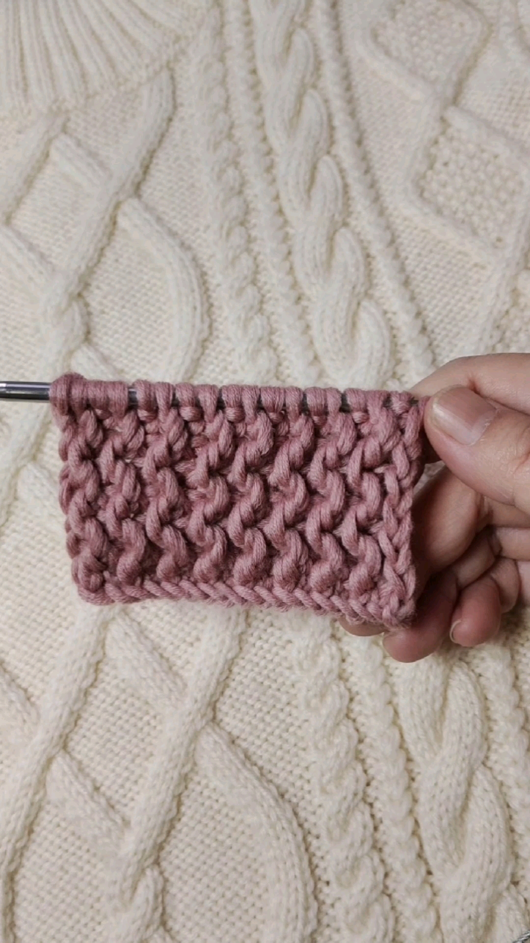 纯手工编织毛衣#阿尔巴尼亚针编织教程