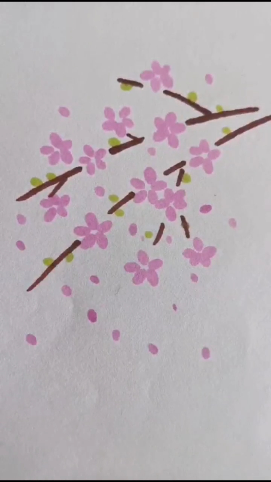 简笔画马克笔可以这样画梅花真的很简单