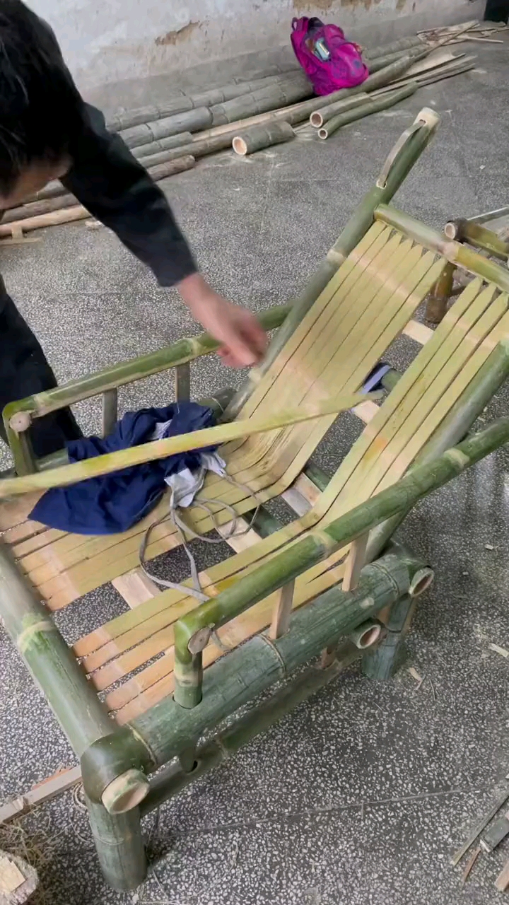 竹椅子制作90度转弯图片