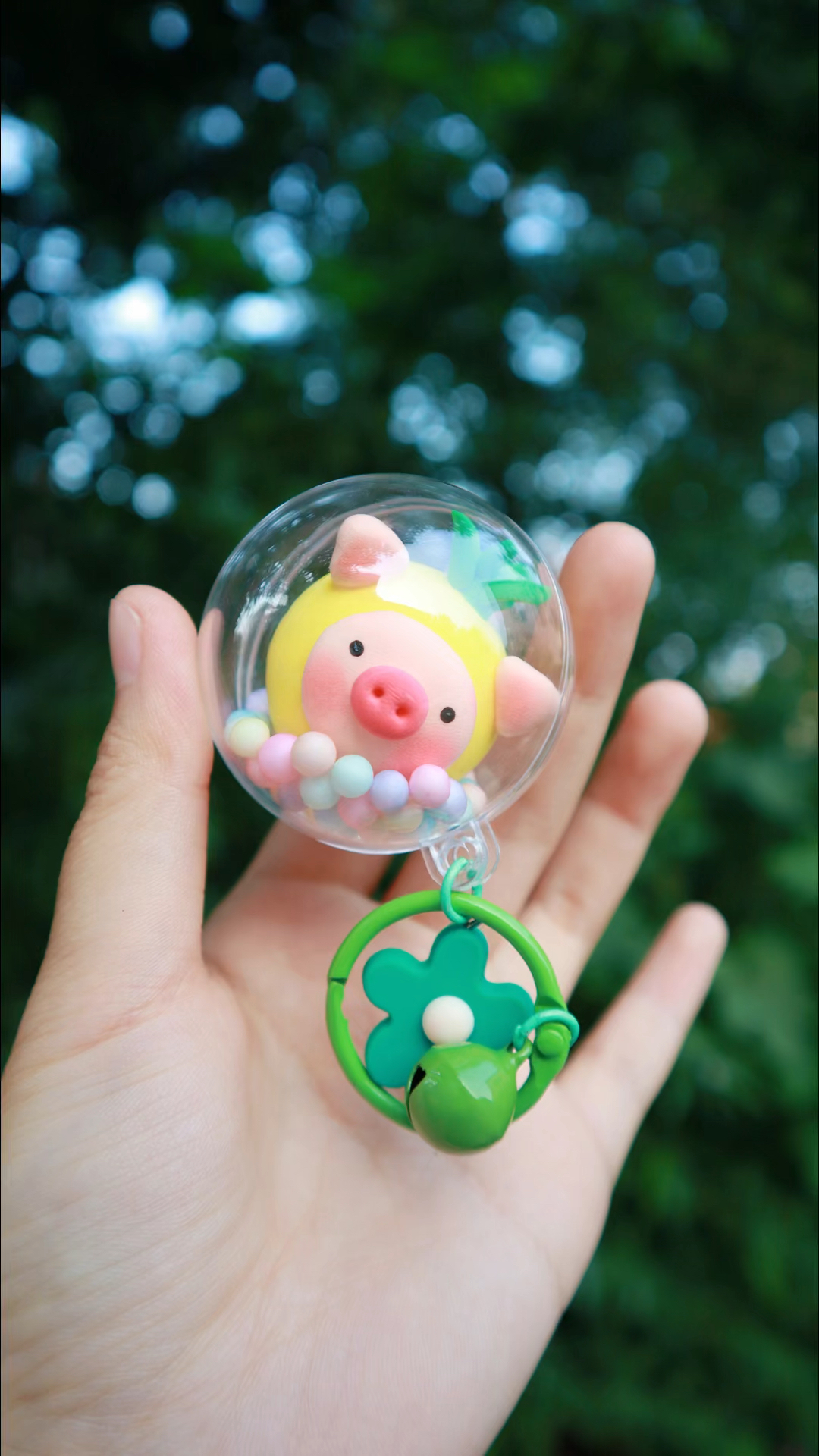 粘土手工#粘土捏小猪钥匙扣,也太萌了