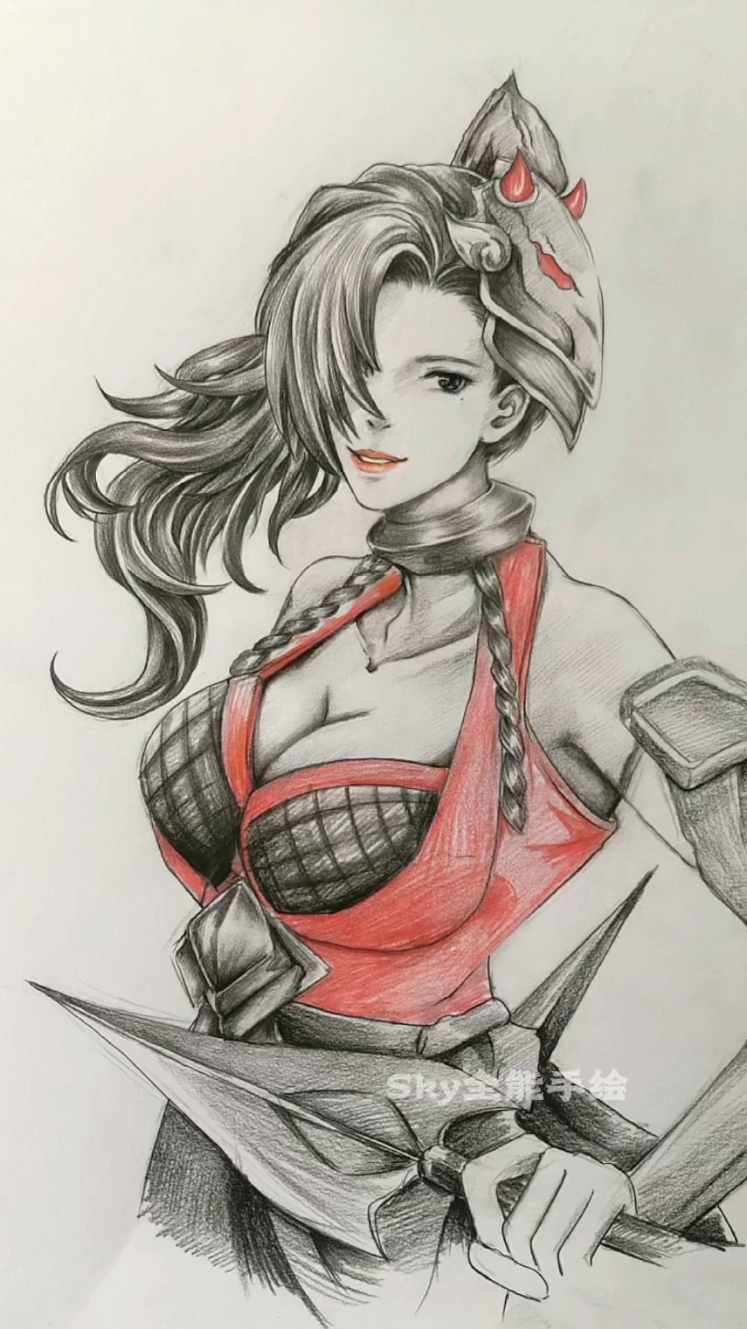 画画原来如此简单#手绘王者美女荆轲过程技巧-度小视