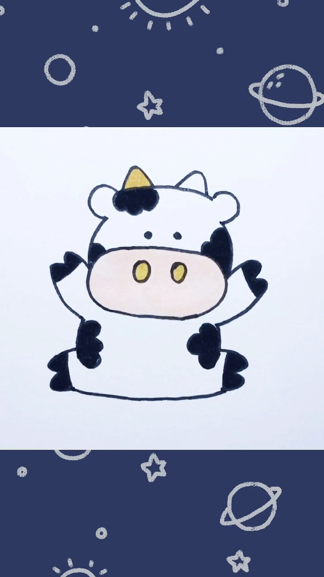 简笔画教你画简单的小奶牛