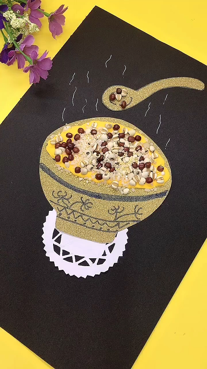 幼儿手工腊八节来碗腊八粥