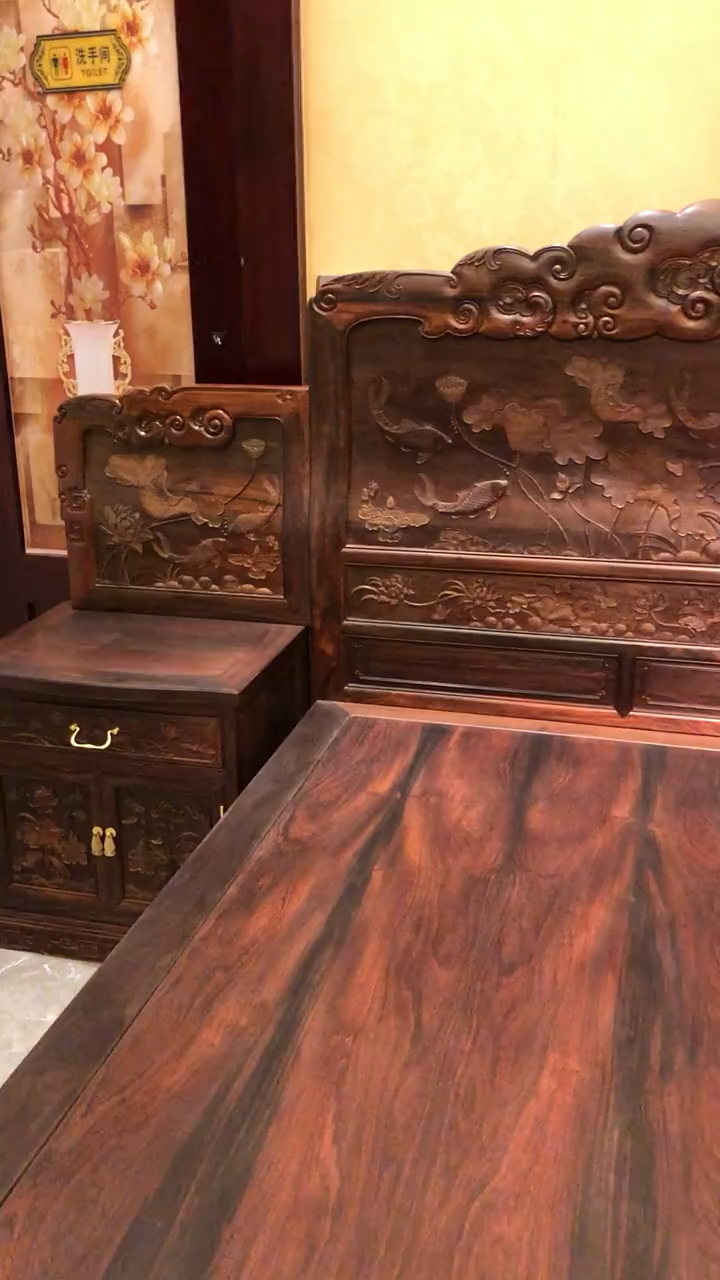 红木古典家具大红酸枝高低床