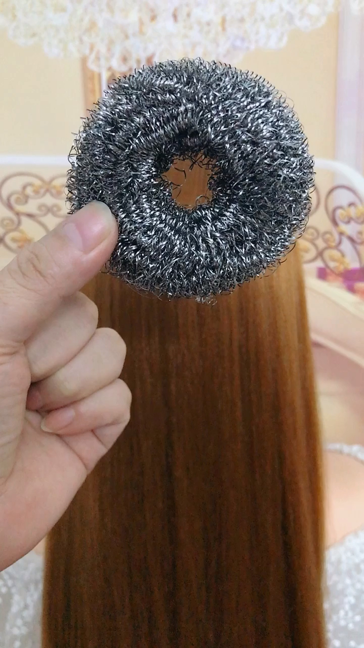 不一样的人生#钢丝球做的发型