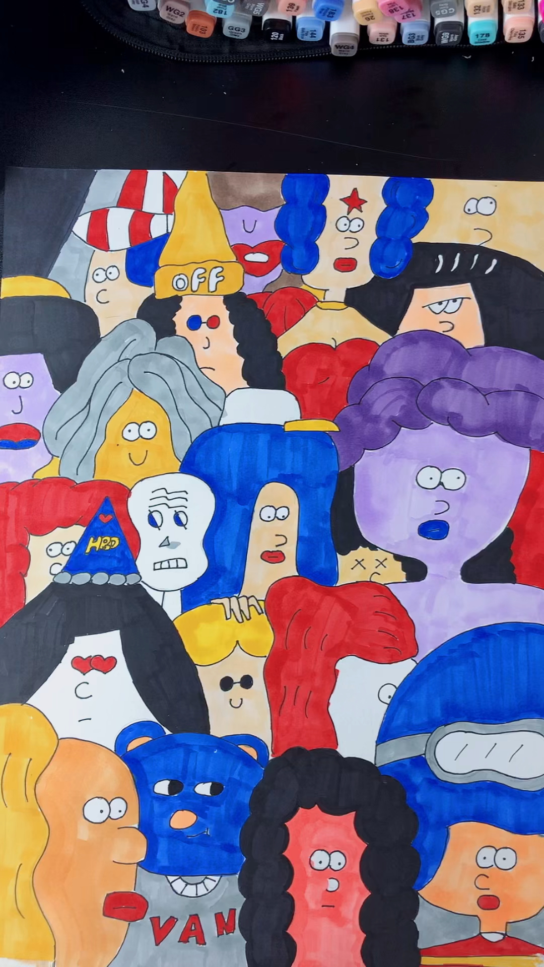 马克笔手绘#马克笔临摹韩国画家kimhyeonju