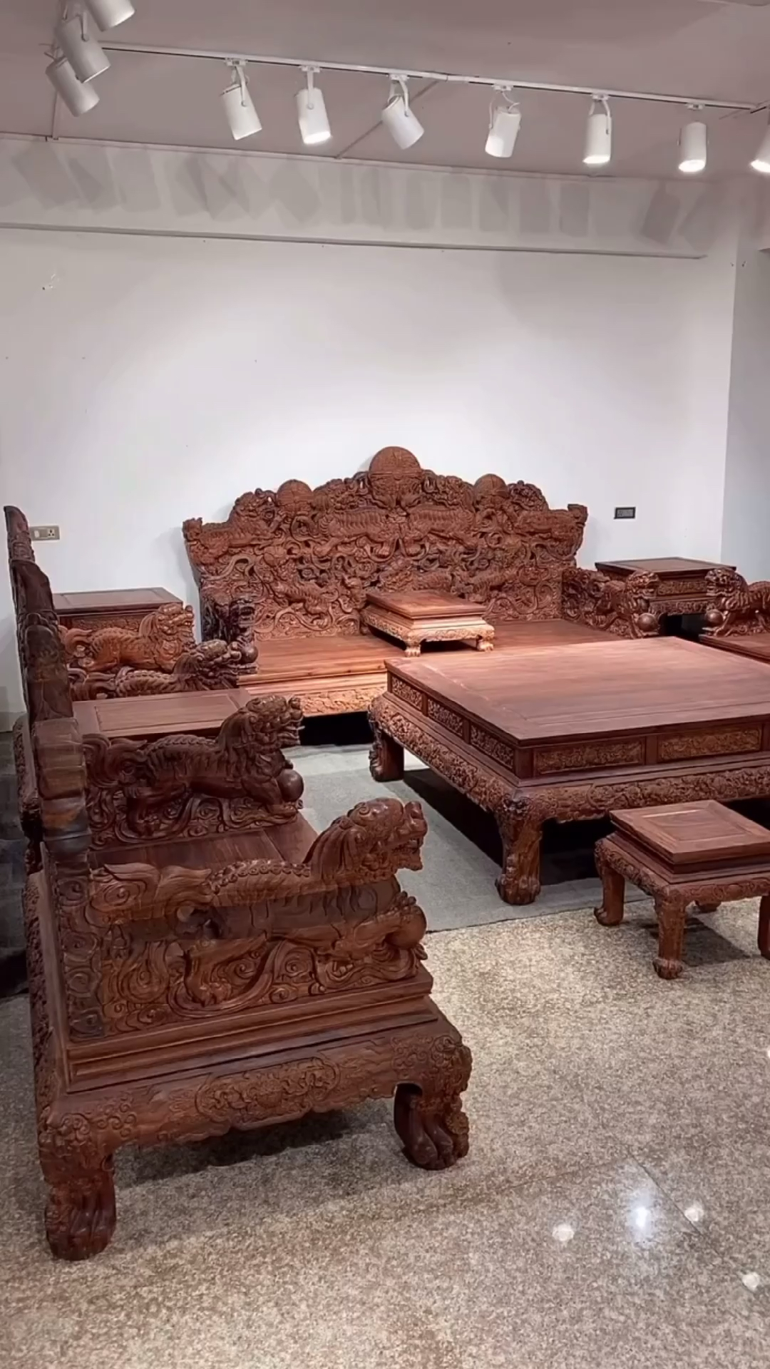 古典红木家具#霸气百万雄狮大沙发,全手工雕刻