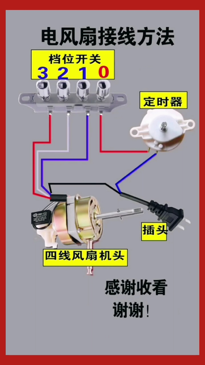 4线电风扇接线方法