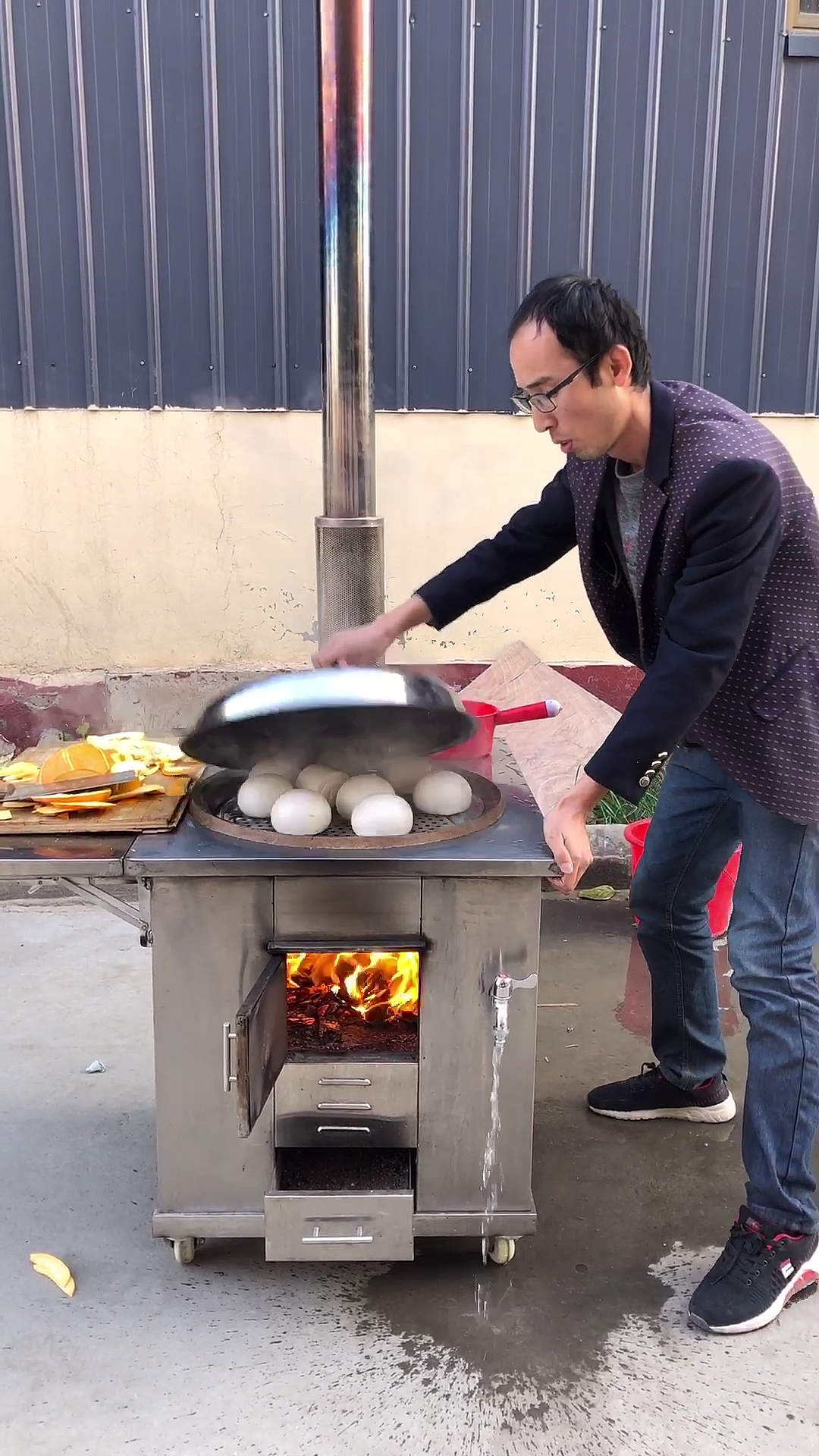 可以移动的厨房,多功能节能柴火灶台!